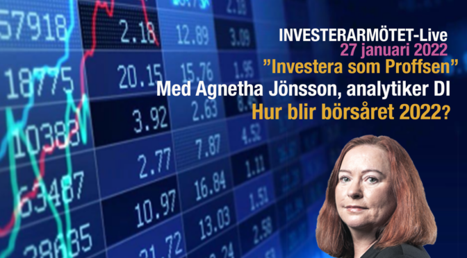 Investerarmötet-Live 27 januari med Agnetha Jönsson, Analytiker DI.