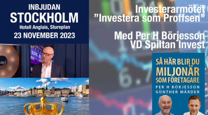 Inbjudan “Investera som Proffsen” med “Sveriges Warren Buffett” Per Håkan Börjesson!