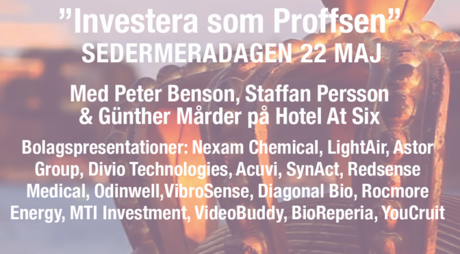 Inspelningar från Sedermeradagen med Peter Benson, Staffan Persson & Günther Mårder på Hotel At Six Brunkebergstorg 22 maj